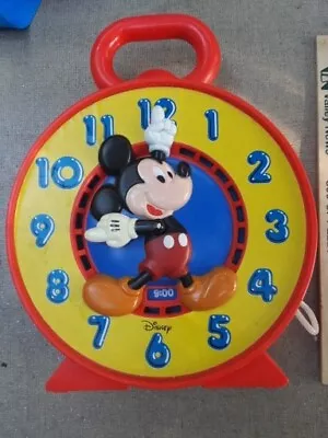 Mickey Mouse Toy See 'n Say Clock  Vintage 1981 Disney MATTEL Pull String Works • $7.75