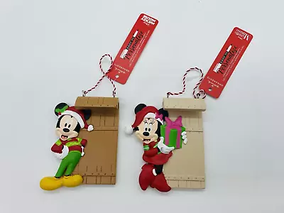 New Hallmark Mickey And Minnie Mouse Sleigh Ride Personalized Ornaments Set Of 2 • $24.99