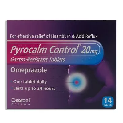 Pyrocalm Control 20mg Tablets For Heartburn & Acid Reflux (7 Or 14 Tablets) • £9.99