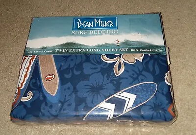 Vintage Style Dean Miller Surf Bedding Twin Sheet Set Surfing Surfboard Sheets • $39.95