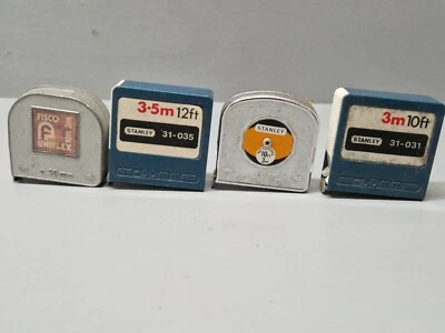 Bargain Rare Vintage Tape Measure X4 Stanley Fisco  Diy Tools Wood Workshop  • £20