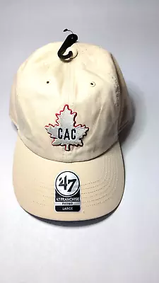 Montreal Canadiens NHL Official '47 Brand Beige Clean Up Extra Large Dad Hat NEW • $24.99