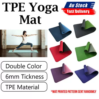 TPE Yoga Mat Eco Friendly Fitness Gym Exercise Pilates Non Slip Dual Layer • $16.99