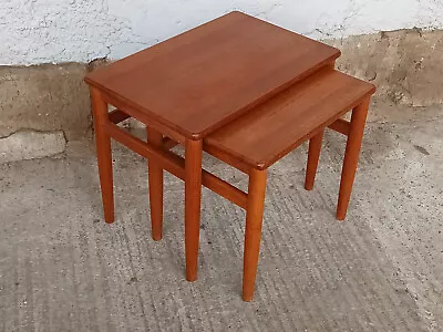 Teak Nesting Tables 2x Set Tables Side Table Danish Modern Vintage Table 60s • £220.13