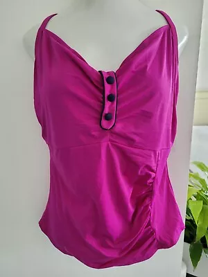 NEW Panache Swim Tankini Top 40D Veronica Magenta Underwire • £6.76