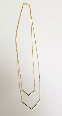 Stylish Gold Plated Sterling V Shape Layer Necklace-17  • $20.05