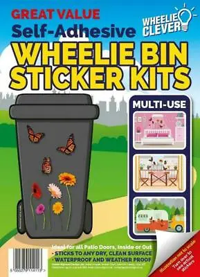 Great Value Designer Self Adhesive Wheelie Bin Daisy Sticker Kit Multi-Use • £2.99