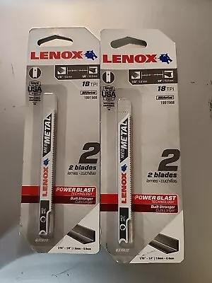 Lenox 3 In. Bi-Metal U-Shank Jig Saw Blade 18 TPI 2 Pk. 4 Blades • $11.99