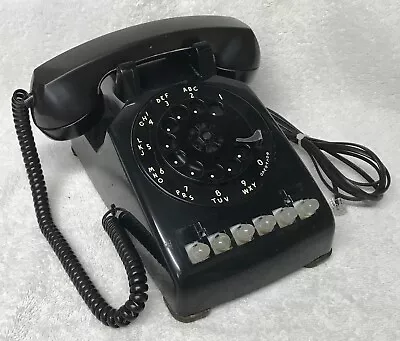 Vintage 1960s WESTERN ELECTRIC A/B 565H Multi-Line BLACK Rotary Dial Desk Phone • $39.99