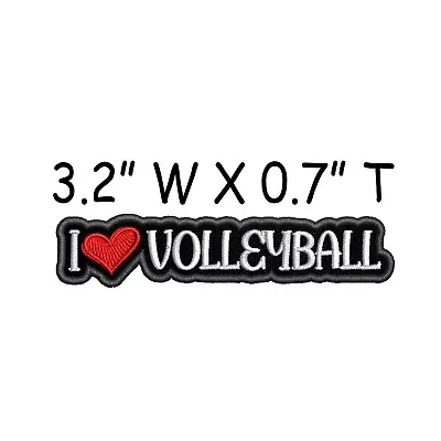 I Love Volleyball Patch Iron-on Embroidered Applique Text Words Clothing Vest • $3.99