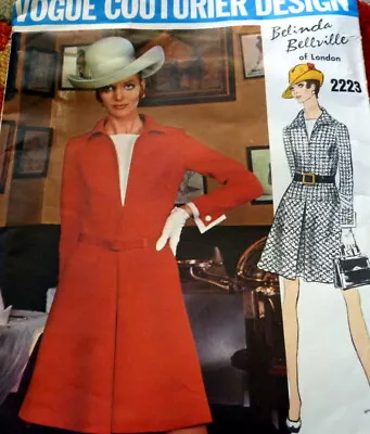 RARE VTG 1960s DRESS VOGUE Couturiers Designer Bellville Sewing Pattern Bust 44 • $9.99