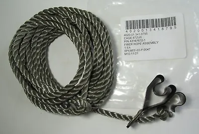 New Genuine Us Military Issue Antenna Hold Down Fiber Rope W/ Clip 4020-01-341-8 • $24.50