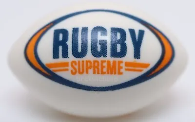 Lego White Sports Football Rugby Ball Dark Blue Orange RUGBY SUPREME • $2.55