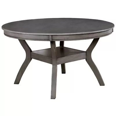 Furniture Of America Gerret Transitional Round Dining Table In Gray • $677.99