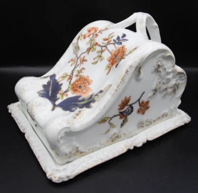 $37.19 • Buy Antique 1898-1917 Mitterteich Porcelain Ornate Cheese Keeper Made In Germany