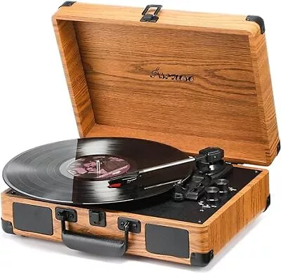 Asmuse Vinyl Record Player Bluetooth 3 Speed Turntable With 2 Built-in Speakers • $64.99