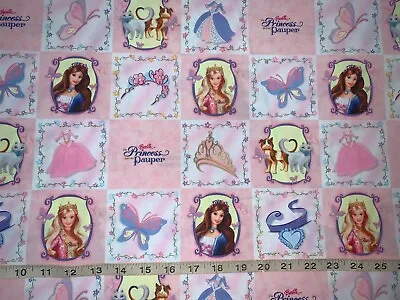 NEW Rare Disney Barbie Princess And The Pauper Patchworks Sold By Yard 60 Wide • $12.98