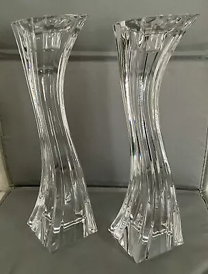 Kenneth Turner Crystal Candle Sticks - Pair - Pristine 26cm  • £39.99