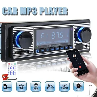 $18.99 • Buy Bluetooth Vintage Car FM Radio MP3 Player USB Classic Stereo Audio Receiver AUX