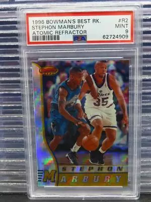 1996-97 Bowmans Best Stephon Marbury Atomic Refractor Rookie RC #R2 PSA 9 • $15.50