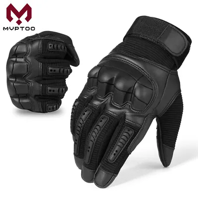 Leather Touch Screen Motorcycle Riding Full Finger Gloves Motorbike Moto Driving • $15.74