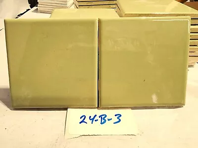 Lot Of 2- Vintage Mid-State 4  X 4  Ceramic Tile Olive Green • $20