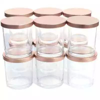  Empty Candle Jars With Rose Gold Lids 12pk-12.5oz For Candle Making Container  • $35.97