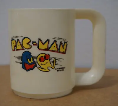 Vintage Pac Man Plastic Mug Midway MFG. Co. Arcade History • $9.45