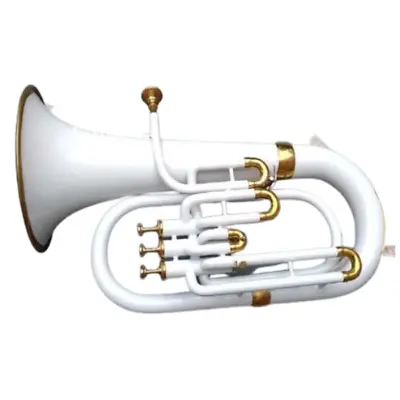 Euphonium Brass Bb 3 ValveWhite Lacquered/Nickel Plated With HardCase+Mouthpiece • $310