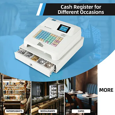 Electronic POS Terminal Cash Register Till Complete System 48 Keys With Drawer • $156.75