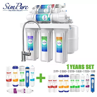 6 Stage Alkaline Reverse Osmosis Water Filter System Purifier +Extra 9 Filters • $186.99