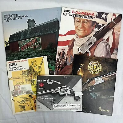 Vtg Gun Firearm Catalog Lot - John Wayne Browning Winchester Ruger Remington 80s • $19.95
