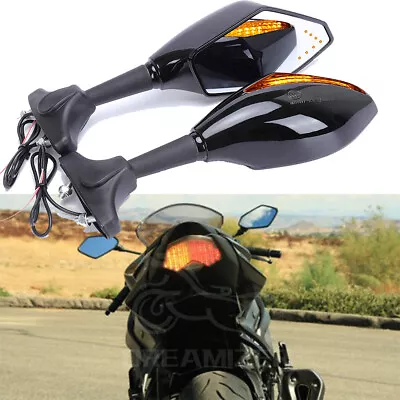 For Kawasaki Z750S Z900 Z1000 Motorcycle LED Side Mirrors Turn Signal Indicator • £29.11