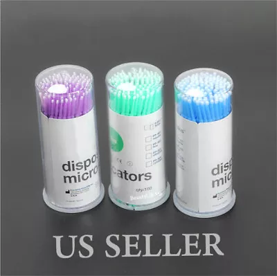 S M L 100 Pcs Disposable Micro Brush Swab Applicators Eyelash Extension New • $5.99