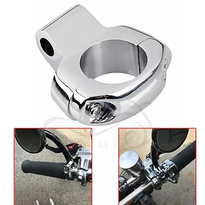 Chrome 1  Handlebar Mirror Mounting Clamp Holder Bracket For Harley Dyna Fatboy • $14.23