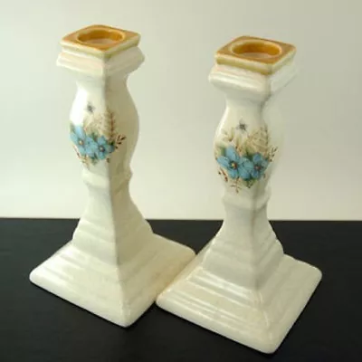 Set Of 2 Mikasa Garden Club DAY DREAMS Candlesticks-Candle Holders EXC • $19.99