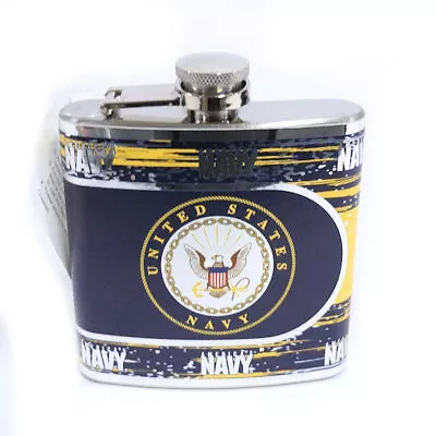 U.S. Navy Stainless Steel Hip Flask 6 Oz • $14.99