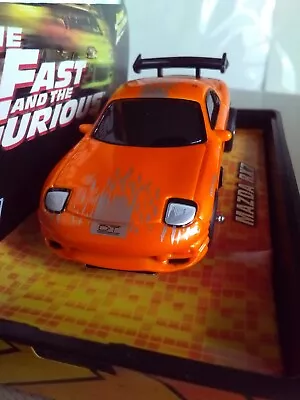 Johnny Lightning Ho Slot Car Traction Fast & Furious Mazda Rx-7 Tangerine Orange • $30
