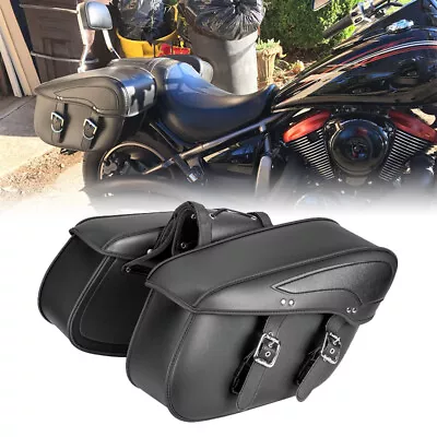 Motorcycle Side Saddle Bags Luggage For Yamaha V Star  950 1100 1300 XVS • $129.99