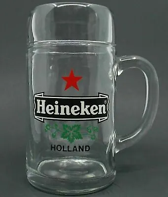 Vintage Holland Barware Heineken Red Star Tankard Glass 1 Liter Stein Beer Mug • $12.25