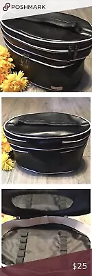 NEW Mary Kay Large Black Oval Cosmetic Bag With Mirror And Makeup Brush Holders • $14.99