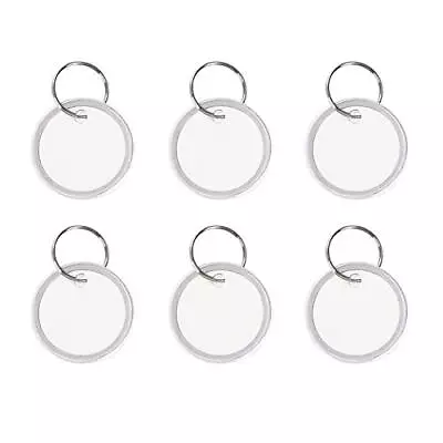 50Pack Metal Rim Key Tags 1  Paper Labels Round Keychain Tags With Split Rings • $13.55