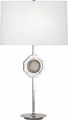 Robert Abbey RAS1875 One Light Table Lamp Hope Polished Nickel W/ Smoky Rock • $238