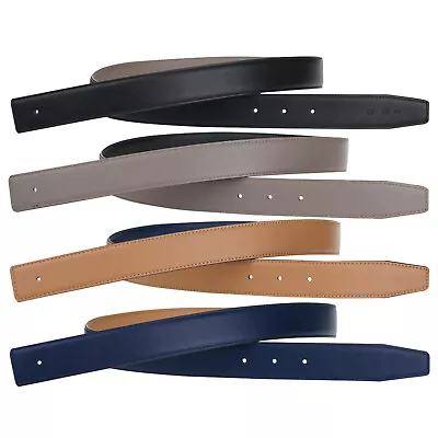 Reversible H Microfiber Leather Belts Replacement Belt Strap No Buckle 32mm Wide • $21.99