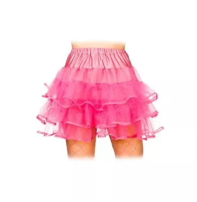 NEW 80's Ruffle Tutu Neon Pink Ra Ra Skirt - 1980's Fancy Dress Accessories • £8.99