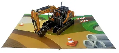 Builder Digger Excavator 3D Pop Up Card For  Birthday • £7.49