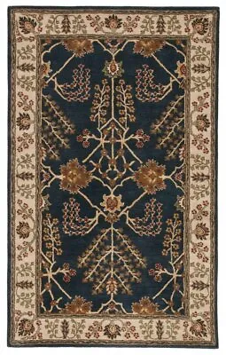 $1299 • Buy Arts & Crafts William Morris Style Hand Tufted Wool Blue Area Rug *FREE SHIPPING