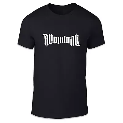 Illuminati Text Logo Adult Unisex T Shirt - Fun Humour Conspiracy • £12.95