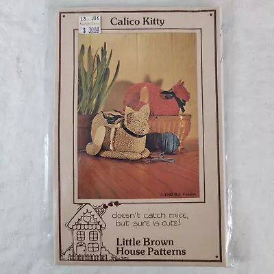 Rare 1983 Vintage Calico Kitty Cats Cute Stuffed Animal Sewing Template Pattern • $29.69