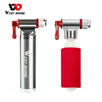 WEST BIKING Mini Bike Bicycle Pump Fast CO2 Tire Inflator Presta Schrader Valve • $15.27